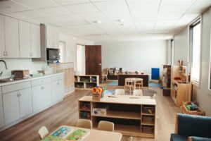 Daycare cupboards and shelving units